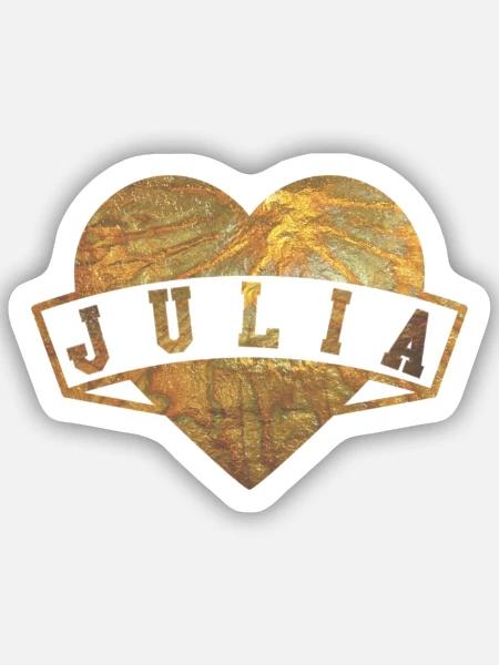 Julia Herzen Gold - Sticker Größe S (10 x 10 cm) - Mattweiß