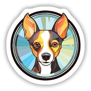 Ratterrier-Hunderasse Aquarell-Illustration - Sticker Größe S (10 x 10 cm) - Mattweiß - Vorne