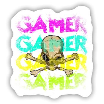 Gamer - Sticker Größe S (10 x 10 cm) - Mattweiß - Vorne