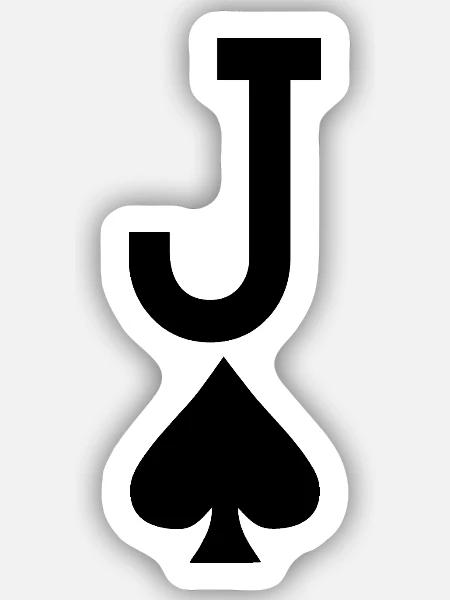 Poker Playing Card - Jack of Spades / Jokers - Sticker size S (10 x 10 cm) - white matte