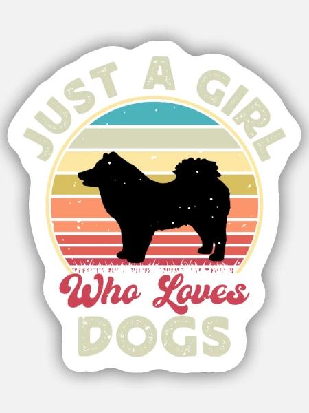 Eurasier Hundeliebhaber Silhouette Vintage Sonnenuntergang - Sticker Größe S (10 x 10 cm) - Mattweiß