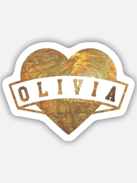 Olivia Herzen Gold - Sticker Größe S (10 x 10 cm) - Mattweiß