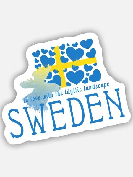 Schweden Sverige Sweden - Sticker Größe S (10 x 10 cm) - Mattweiß