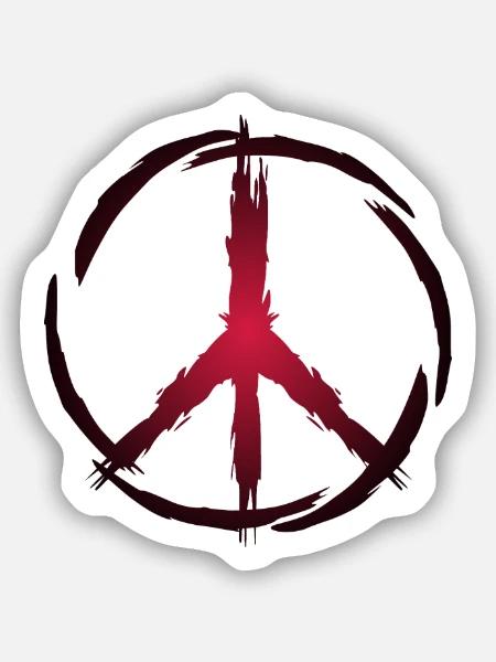 Peace Symbol - Sticker Größe S (10 x 10 cm) - Mattweiß