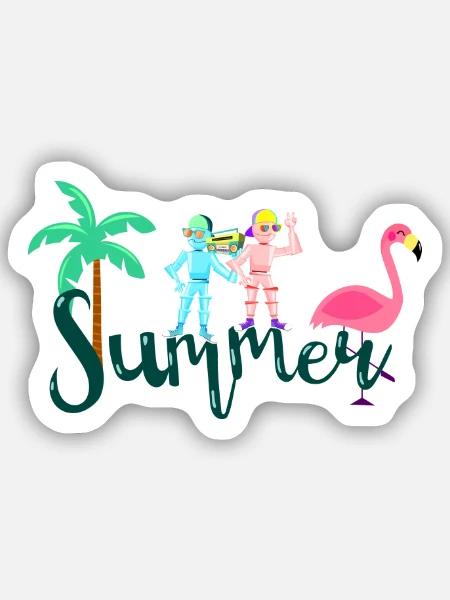 Sommer - Sticker Größe S (10 x 10 cm) - Mattweiß