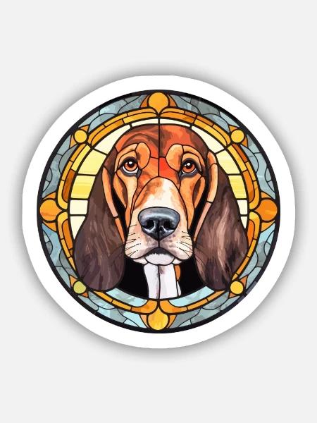 Schwarzwälder Hund Rasse Buntglas Colorfu - Sticker Größe S (10 x 10 cm) - Mattweiß