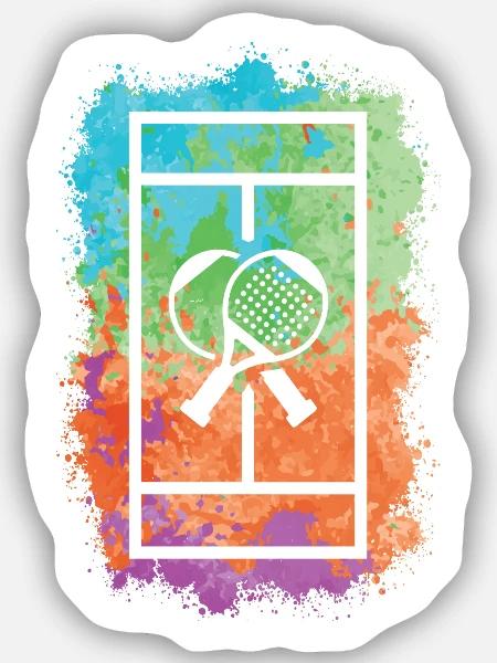 Padel Tennis Padelspieler Paddle Padel-Tennis - Sticker Größe S (10 x 10 cm) - Mattweiß