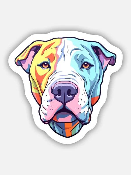 Dogo Argentino Hunderasse Cartoon Kawaii Illustrati - Sticker Größe S (10 x 10 cm) - Mattweiß
