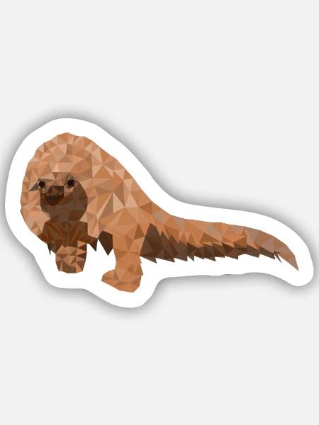 Pangolin Schuppentier bedrohte Tierart Pholidota - Sticker Größe S (10 x 10 cm) - Mattweiß