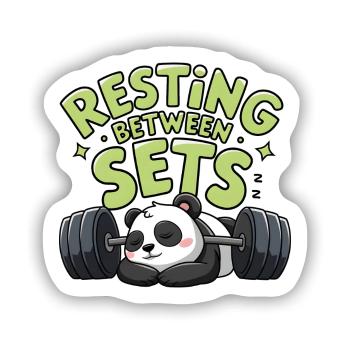 Pause zwischen den Sätzen - Sticker Größe S (10 x 10 cm) - Mattweiß - Vorne
