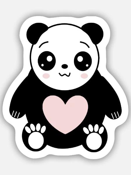 Kawaii Pandabär Geschenk Geburt Babyparty Taufe - Sticker Größe S (10 x 10 cm) - Mattweiß