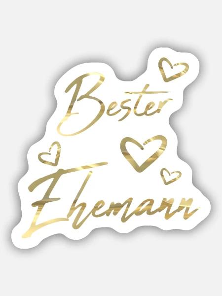 Bester Ehemann Gold - Sticker Größe S (10 x 10 cm) - Mattweiß