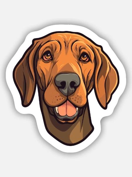 Plott Hund Hund Rasse Cartoon Kawaii Illustration - Sticker Größe S (10 x 10 cm) - Mattweiß