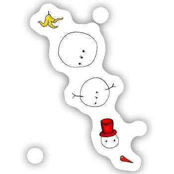 Schneemann ausgerutscht - Sticker Größe S (10 x 10 cm) - Mattweiß - Vorne