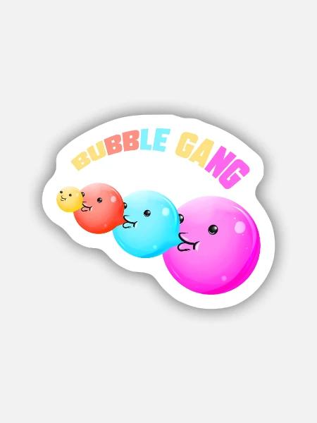 Kaugummiblasen Comic Figuren Bubble Gum - Sticker Größe S (10 x 10 cm) - Mattweiß