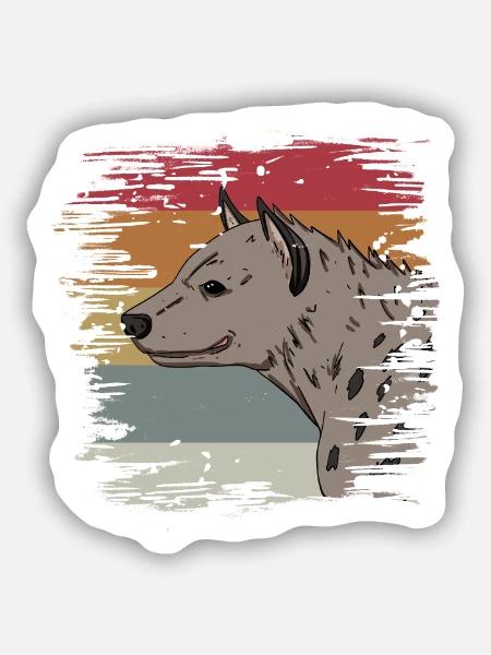 Hyäne - Sticker Größe S (10 x 10 cm) - Mattweiß