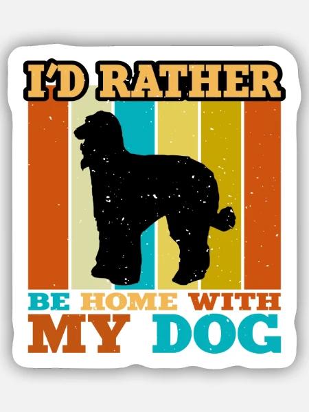 Afghanischer Hund Hund Liebhaber Silhouette Vintage Sonnenuntergang - Sticker Größe S (10 x 10 cm) - Mattweiß