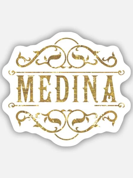 Medina gold - Sticker Größe S (10 x 10 cm) - Mattweiß