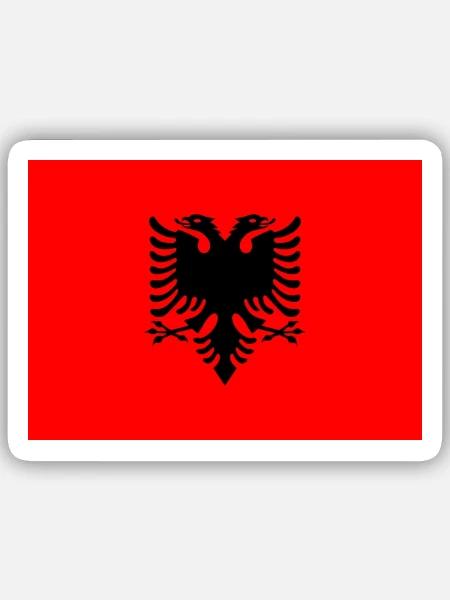 Albanien - Sticker Größe S (10 x 10 cm) - Mattweiß