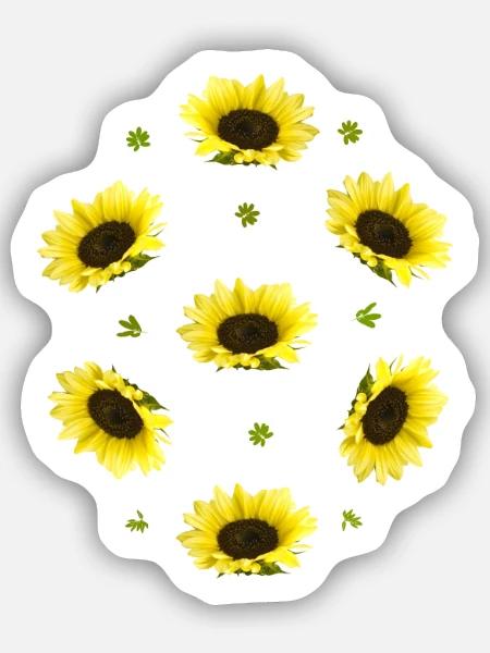 Sonnenblumen - Sticker Größe S (10 x 10 cm) - Mattweiß