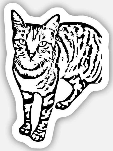 Schwarze Katze Katze Süßes Kätzchen Weihnachtsgeschenk - Sticker Größe S (10 x 10 cm) - Mattweiß