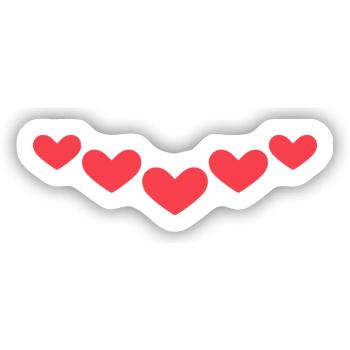 Herz Ornament Linie Herzchen - Sticker Größe S (10 x 10 cm) - Mattweiß - Vorne