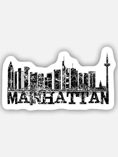 Mainhattan FFM - Sticker Größe S (10 x 10 cm) - Mattweiß