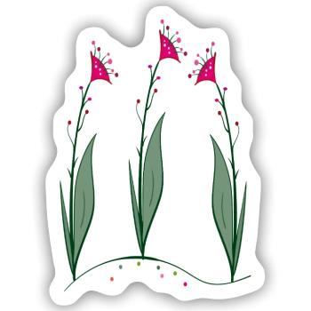 Blüten, Flowers - Sticker Größe S (10 x 10 cm) - Mattweiß - Vorne