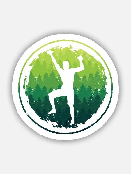 Bouldern Freiklettern Jungen Berge Klettern Kinder - Sticker Größe S (10 x 10 cm) - Mattweiß