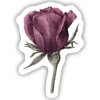 Rose Blume - Sticker Größe S (10 x 10 cm) - Mattweiß - Vorne