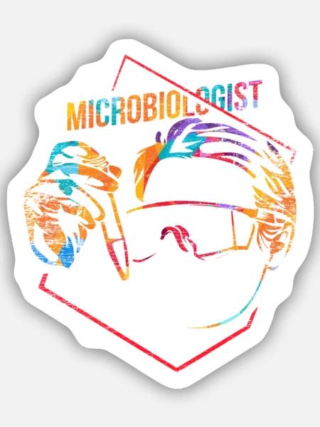 Akribischer Mikrobiologe Bakterienkultur - Sticker Größe S (10 x 10 cm) - Mattweiß