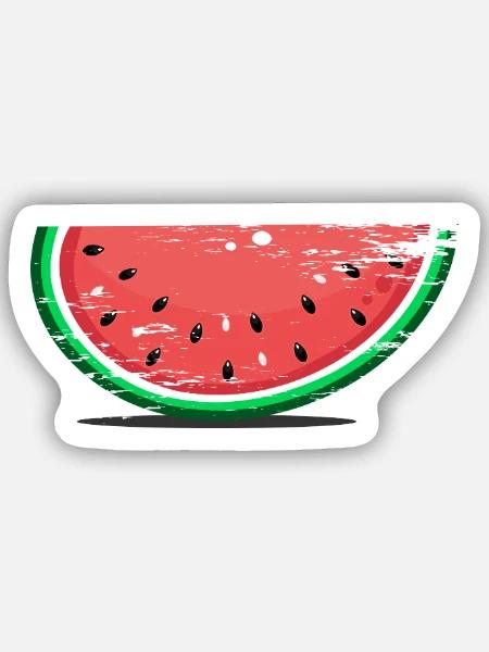 Wassermelone Design Scheibe used - Sticker Größe S (10 x 10 cm) - Mattweiß