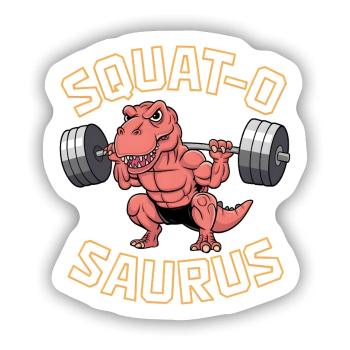 Squat-O Saurus - Sticker Größe S (10 x 10 cm) - Mattweiß - Vorne