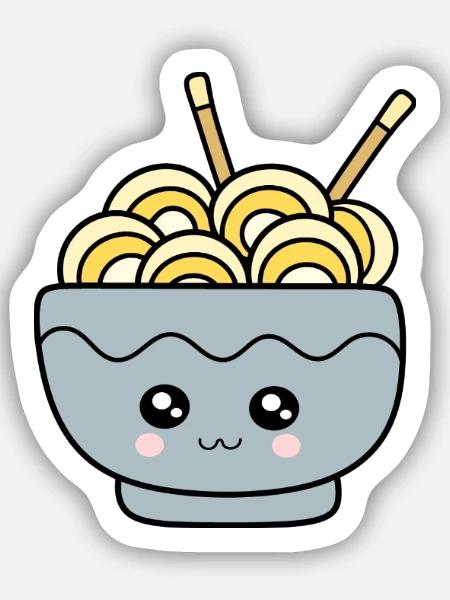 Ramen Noodles Japan Cuisine - Sticker size S (10 x 10 cm) - white matte