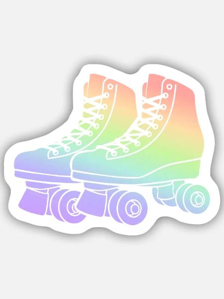 Rollschuhe Roller Skates Kinder Mädchen Rollschuh - Sticker Größe S (10 x 10 cm) - Mattweiß