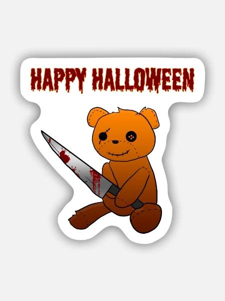 Halloween Horror - Sticker Größe S (10 x 10 cm) - Mattweiß