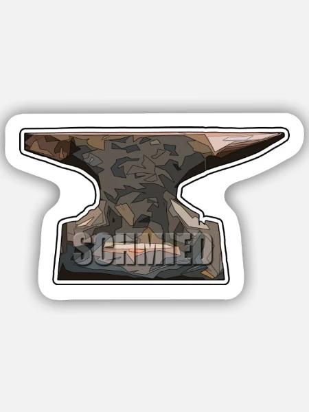 Amboss - Sticker Größe S (10 x 10 cm) - Mattweiß