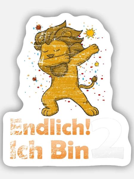 Endlich Ich Bin 2 Jähriger 2.Geburtstag - Sticker Größe S (10 x 10 cm) - Mattweiß