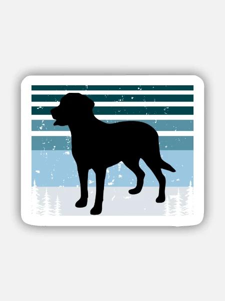 Großer Schweizer Sennenhund Silhouette Retro Sonnenuntergang - Sticker Größe S (10 x 10 cm) - Mattweiß