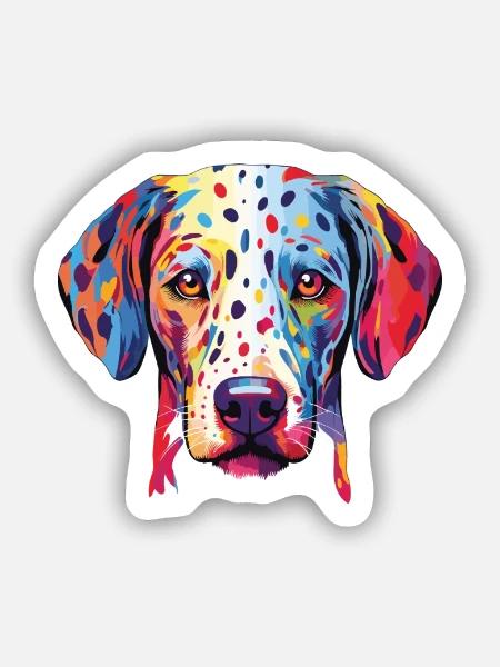 Dalmatinische Hunderasse Aquarellglas-Illustration - Sticker Größe S (10 x 10 cm) - Mattweiß