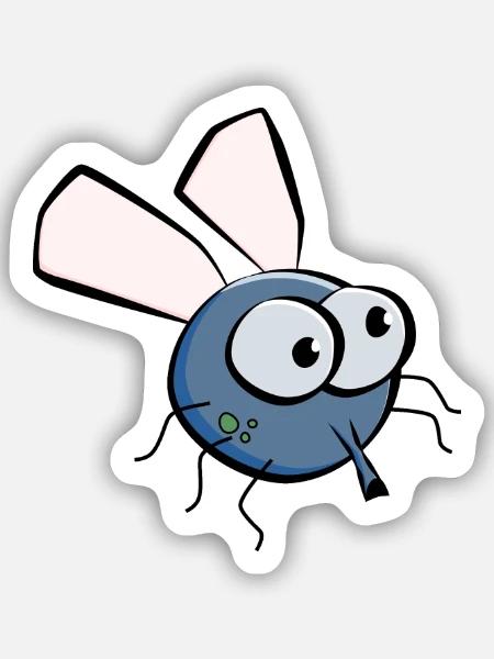 Fliege - Sticker Größe S (10 x 10 cm) - Mattweiß