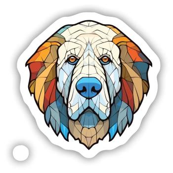 Pyrenäen-Mastiff-Hunderasse Aquarell-Illustration - Sticker Größe S (10 x 10 cm) - Mattweiß - Vorne