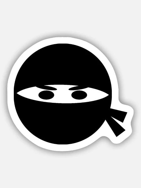 Ninja Kopf - Sticker Größe S (10 x 10 cm) - Mattweiß