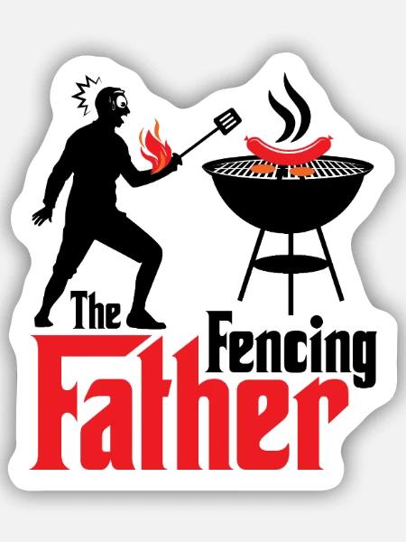 Feuriger Fechtmeister Grillabend - Sticker Größe S (10 x 10 cm) - Mattweiß
