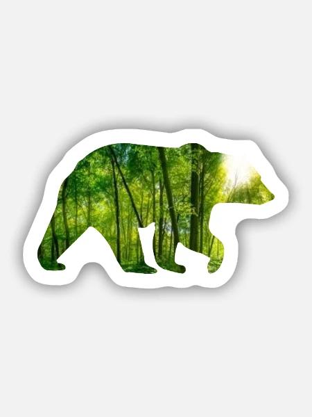 Brummiger Waldbär Wanderfreund - Sticker Größe S (10 x 10 cm) - Mattweiß