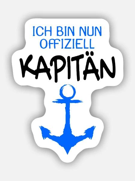 Bootsführerschein Motorboot Boot Kapitän Geschenk - Sticker Größe S (10 x 10 cm) - Mattweiß