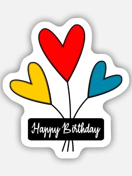 ALLES GUTE ZUM GEBURTSTAG. JAHRESTAG - Sticker Größe S (10 x 10 cm) - Mattweiß