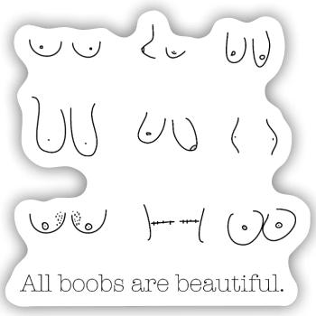 All boobs are beautiful Design - Sticker Größe S (10 x 10 cm) - Mattweiß - Vorne