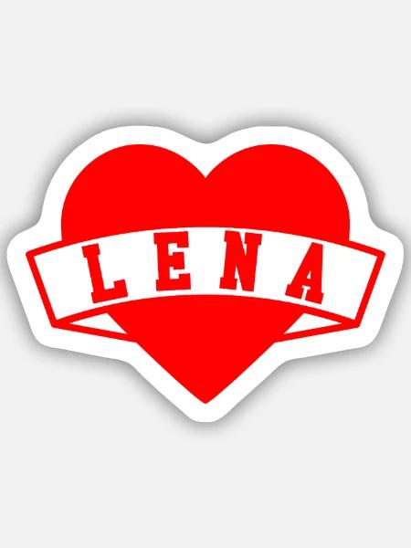 Lena Herzen - Sticker Größe S (10 x 10 cm) - Mattweiß