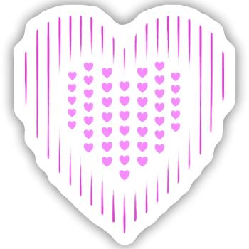 Herzen rosa Herzen rosa Muster - Sticker Größe S (10 x 10 cm) - Mattweiß - Vorne